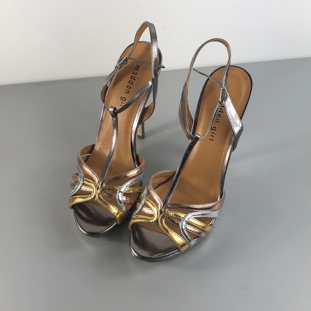 Madden Girl METALLIC gold T-strap platform JESSUPP